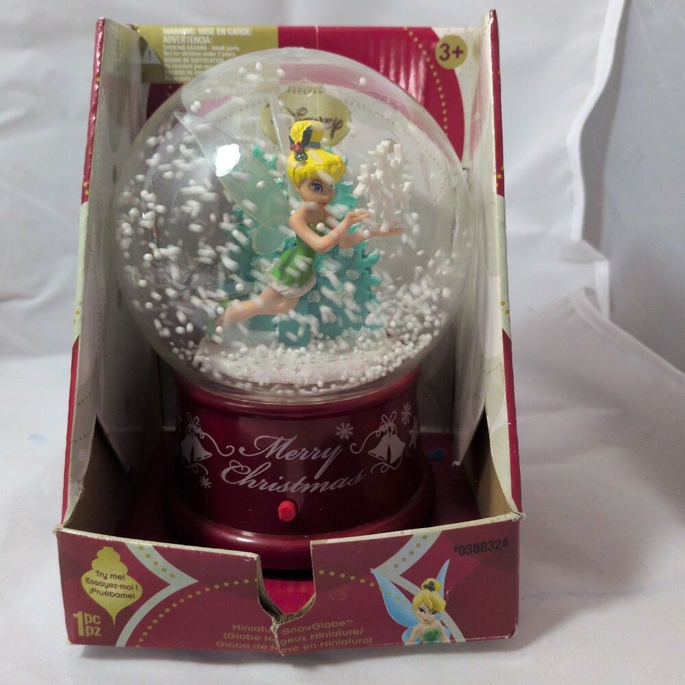 2011 Gemmy Disney Peter Pan Tinker Bell Christmas Animated Snow Globe Works